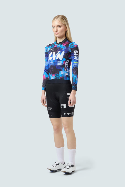 SYN 薄長袖車衣 Pro Team Apex LS Jersey Arcade 女款 電競藍