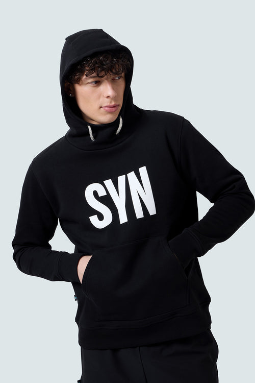 SYN 連帽長T Unisez Heavy Cotton Hoodie Black 男女共版 黑