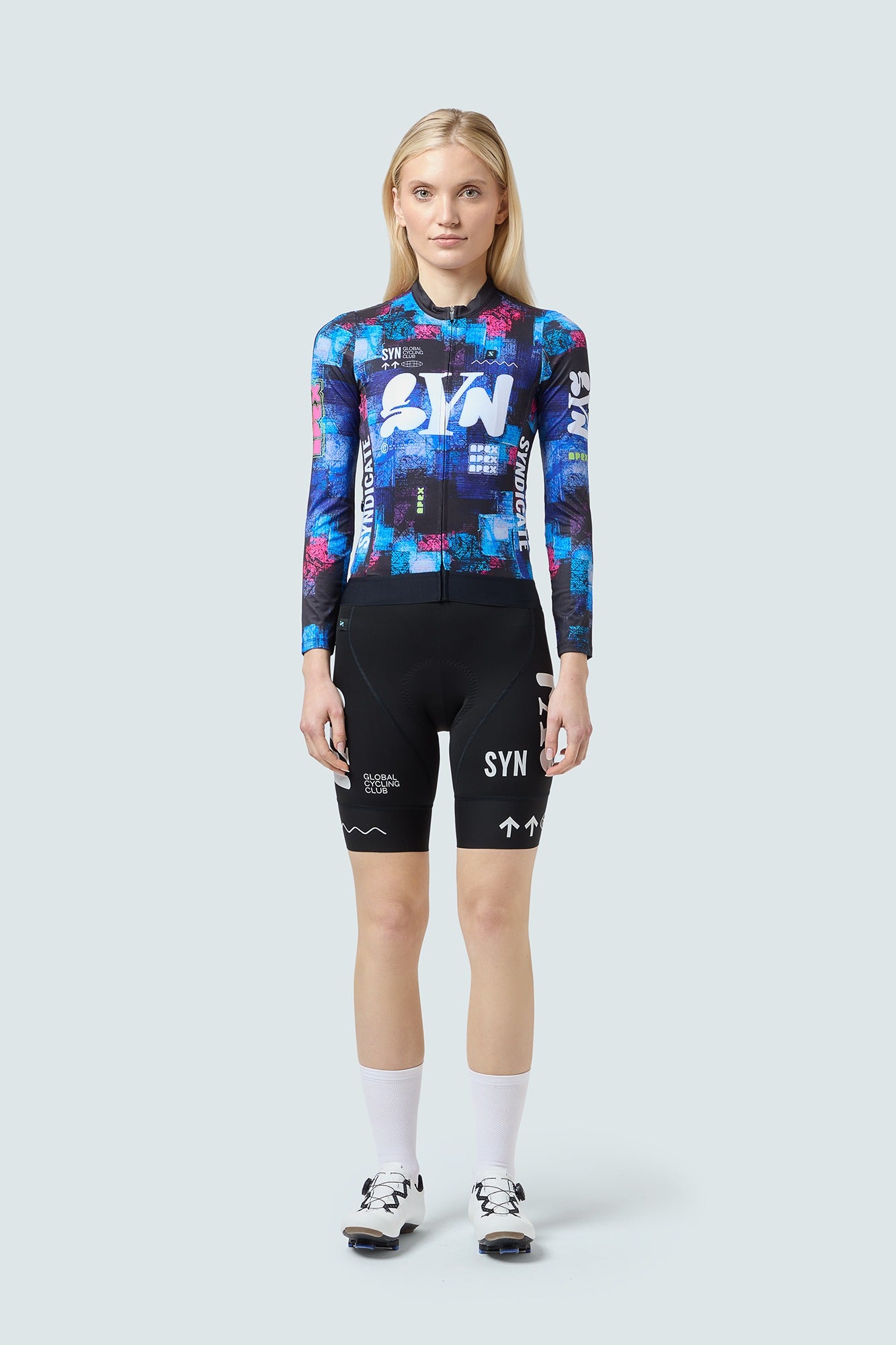 SYN 薄長袖車衣 Pro Team Apex LS Jersey Arcade 女款 電競藍