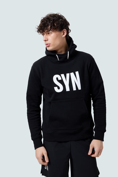 SYN 連帽長T Unisez Heavy Cotton Hoodie Black 男女共版 黑