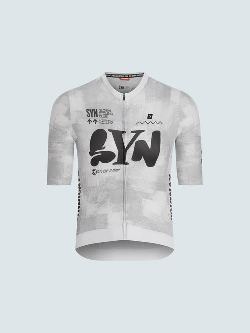 SYN 車衣 Pro Team Jersey White 男款 塊狀刷灰白