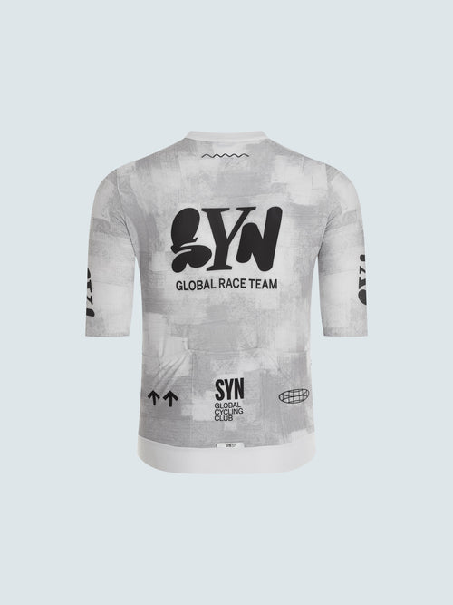 SYN 車衣 Pro Team Jersey White 男款 塊狀刷灰白