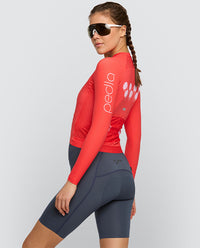 Pedla 薄長袖車衣Typify Pursuit LS Jersey Poppy Red 女款 罌粟紅