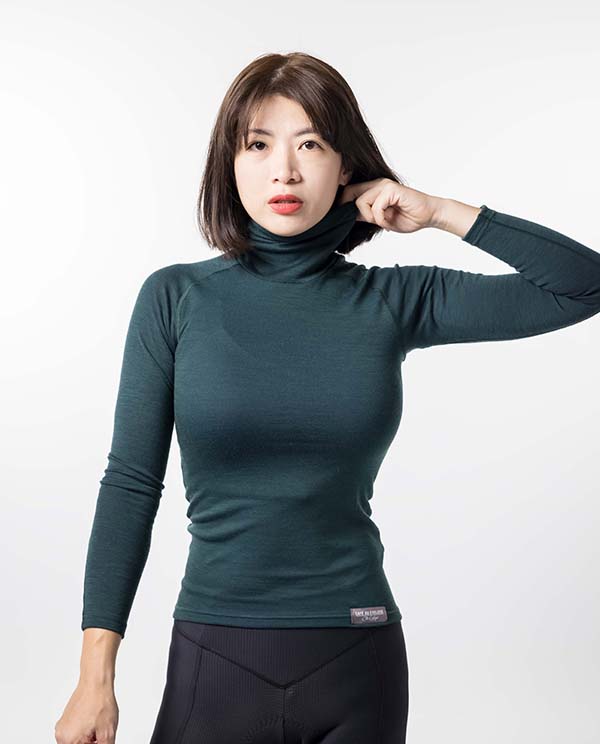 Café du Cycliste 底衫Camille LS Baselayer Alpine Green長 女-松綠