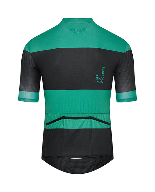 Café du Cycliste 涼感車衣 Angeline Ultralight Jersey Black & Green 短袖 男 黑/綠