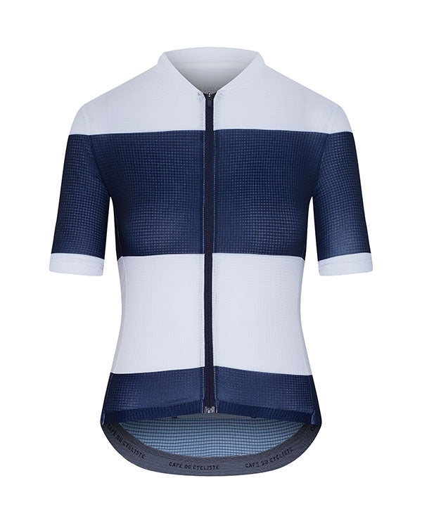 Café du Cycliste 涼感車衣 Angeline Ultralight Jersey Navy & White 短袖 女 藍/白