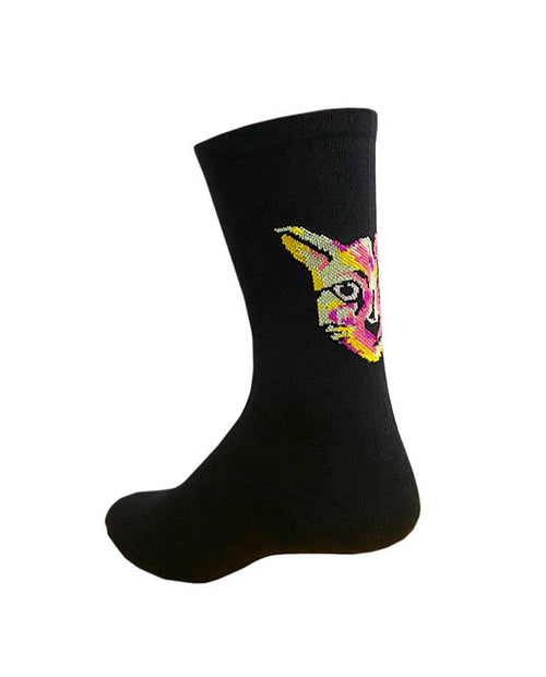 Pedal Mafia 車襪Artist Series PARI Techno Cat -黑底花貓