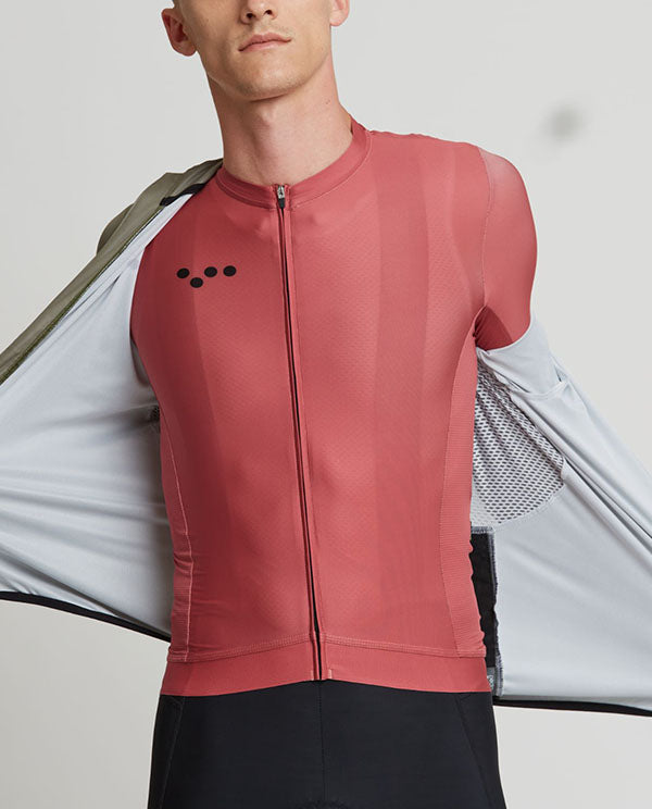 Pedla 薄長袖車衣 Ess-Classic LS Jersey-Mineral Red 男-玫瑰粉
