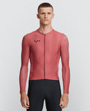 Pedla 薄長袖車衣 Ess-Classic LS Jersey-Mineral Red 男-玫瑰粉