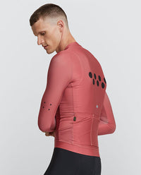 Pedla 薄長袖車衣 Ess-Classic LS Jersey-Mineral Red 男-玫瑰粉