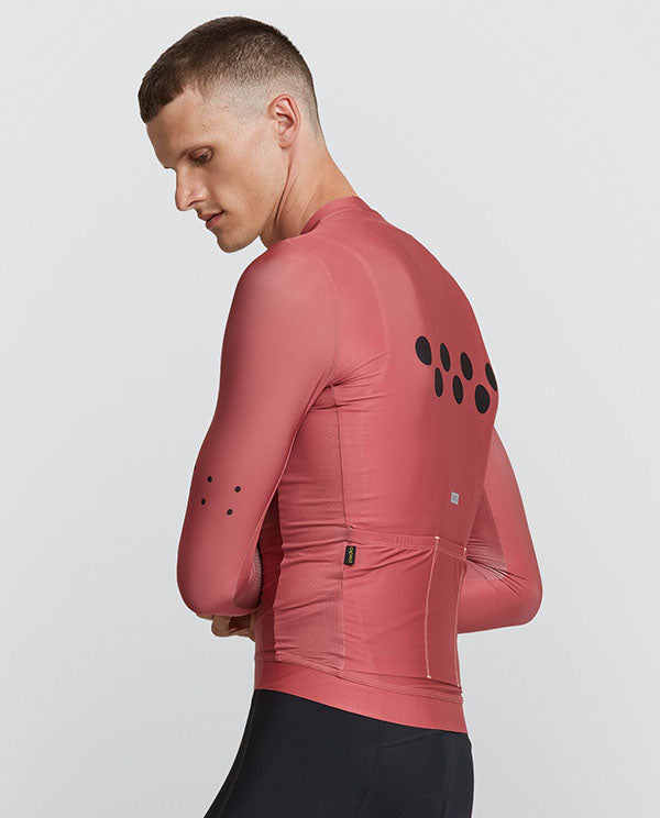 Pedla 薄長袖車衣 Ess-Classic LS Jersey-Mineral Red 男-玫瑰粉