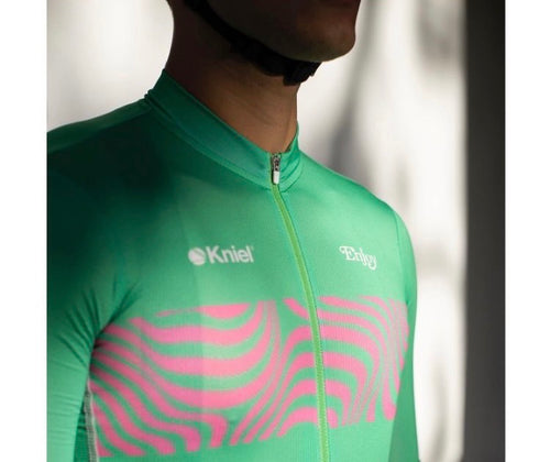 Kniel 薄長袖車衣Enjoy Green LS-綠 (男女共版)