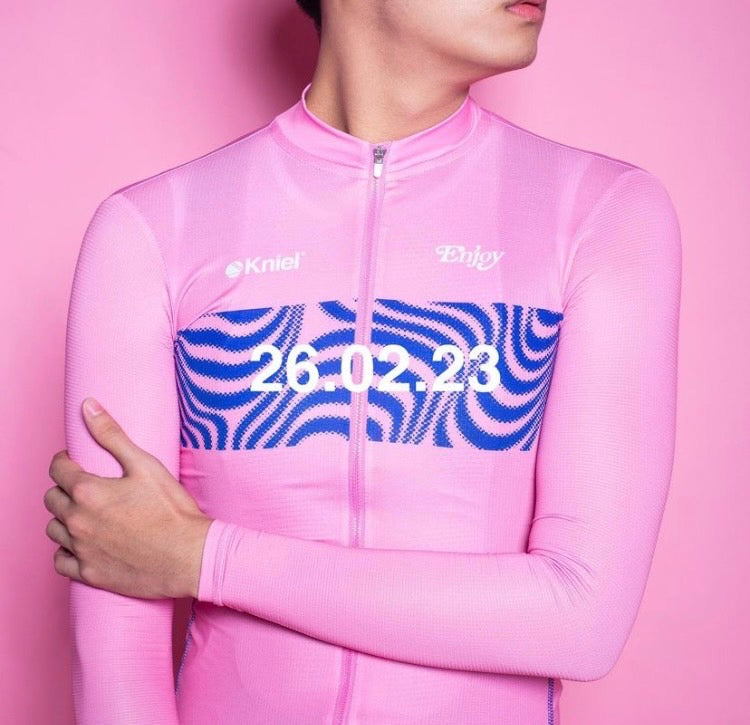 Kniel 薄長袖車衣Enjoy Pink LS-粉 (男女共版)