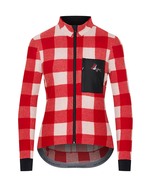 Café du Cycliste 車衣Solange RedCream Gravel長袖 女-紅白格