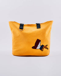 Café du Cycliste 包包-托特包 2色 白底藍條紋/黃尺吋：F ＼ 顏色：黃色